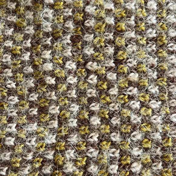 Alpaca Wool Blend Keyhole Scarf Soft Vintage Inspired Brown Mustard Neutral - Picture 5 of 6